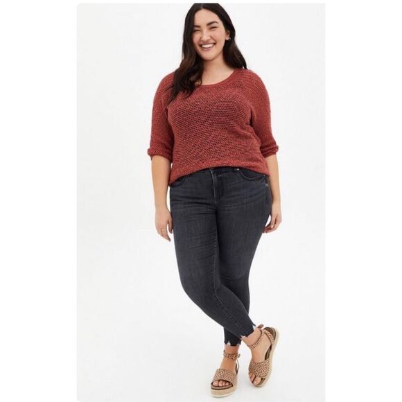 Torrid Slub Pullover Dolman Sleeve Sweater Sz 1 - Picture 3 of 9